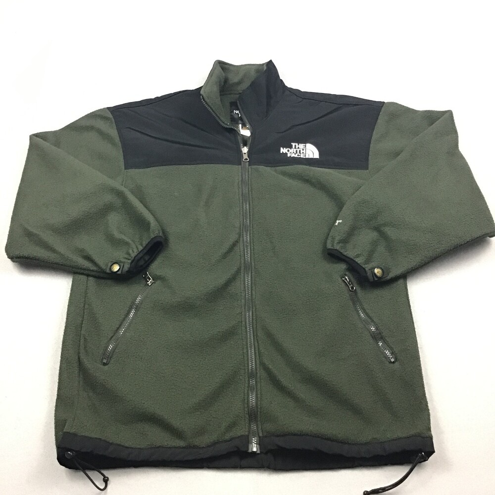 The North Face Jacket Men Medium Green Solid Denali Fleece Full Zip Hiking M